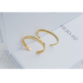 Opens adjustable simple twist stainless steel designers gold plated bangles jewelry women